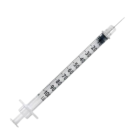 Single-use insulin syringe